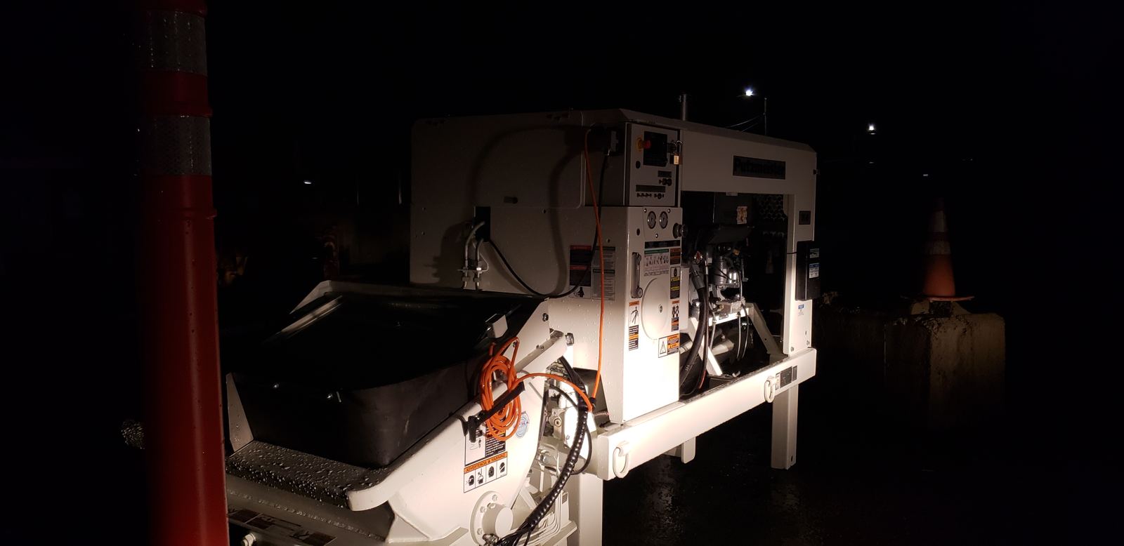 AAA Concrete Pumping truck-mounted line pump on a job site