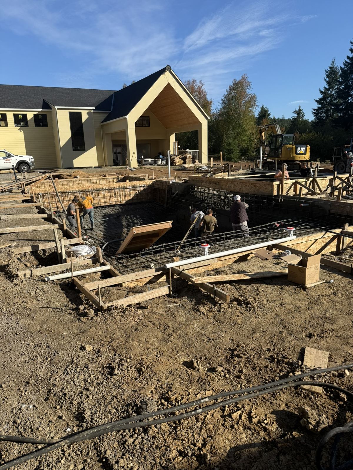 AAA Concrete Pumping truck-mounted line pump on a job site