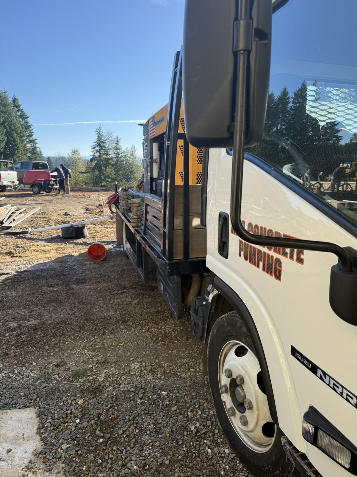 AAA Concrete Pumping truck-mounted line pump on a job site