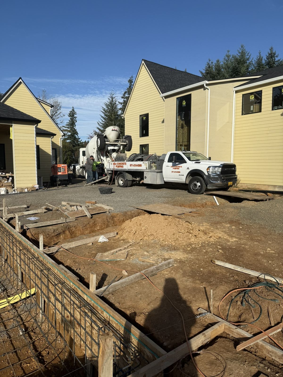 AAA Concrete Pumping truck-mounted line pump on a job site